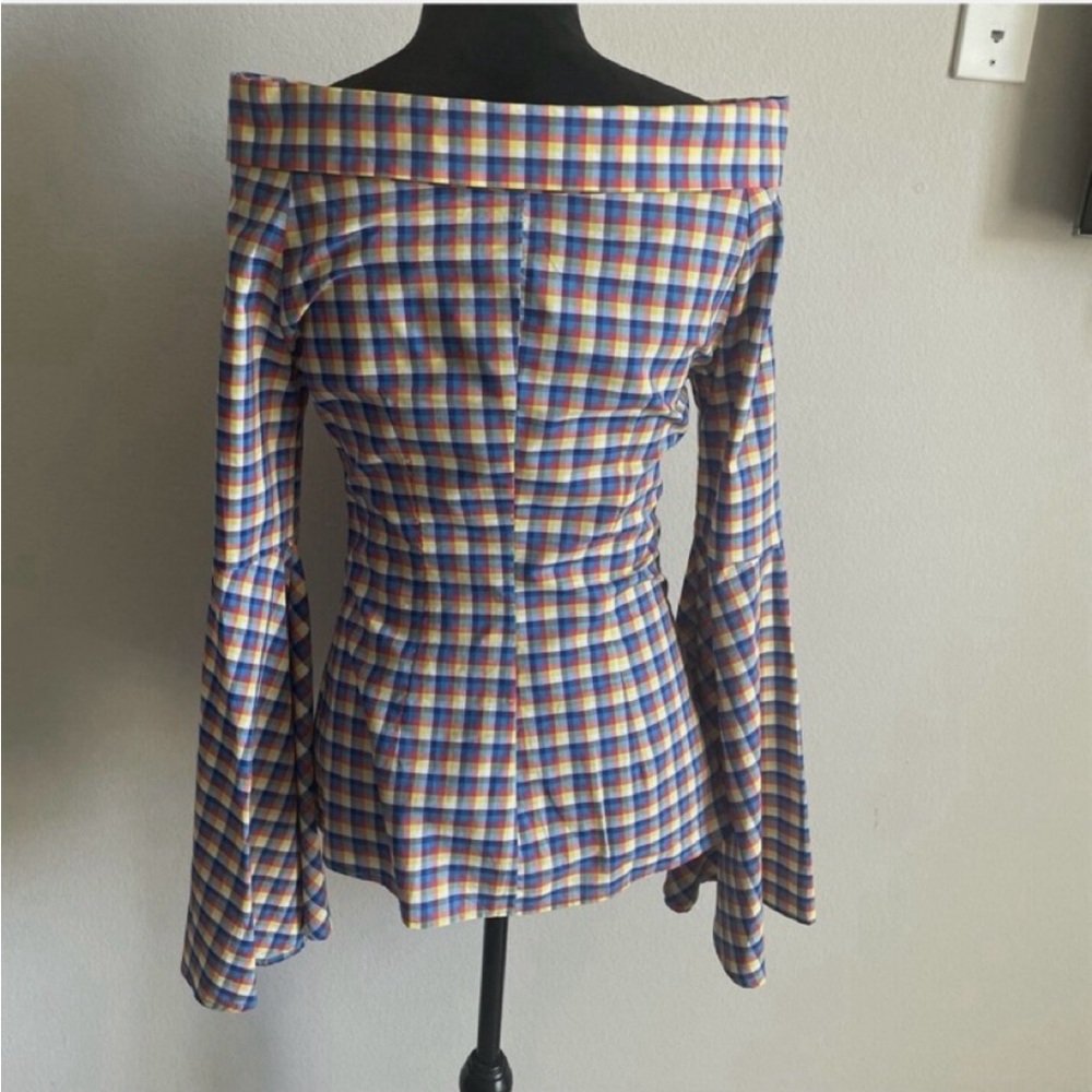 Caroline Constas Multicolor Checkered Button-Down… - image 4